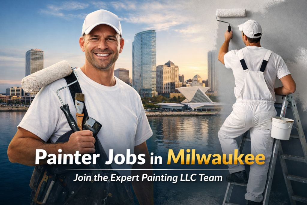 Painter jobs in Milwaukee with Expert Painting LLC team members on a job site