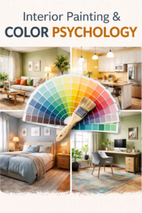 Interior painting color psychology showing how paint colors affect mood, energy, focus, and appetite in different rooms of a home