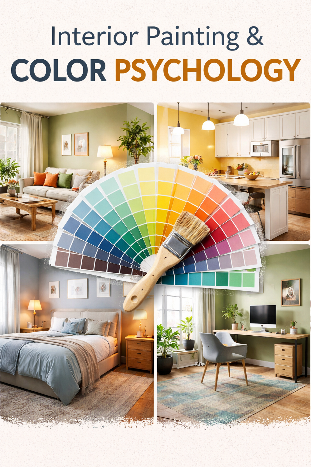 Interior painting color psychology showing how paint colors affect mood, energy, focus, and appetite in different rooms of a home