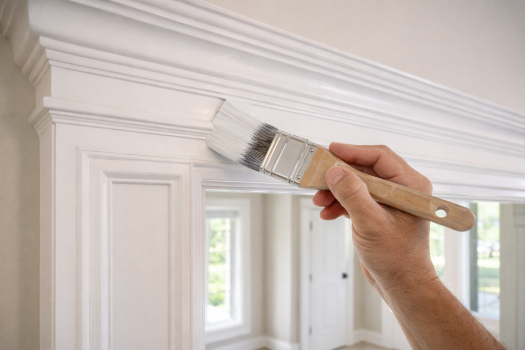 Modern painted interior in Franklin WI home with clean walls and trim by Expert Painting LLC