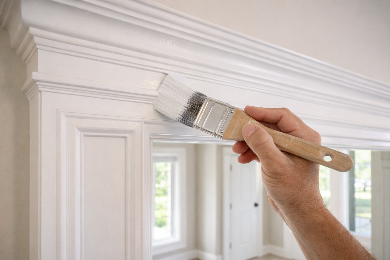 Modern painted interior in Franklin WI home with clean walls and trim by Expert Painting LLC