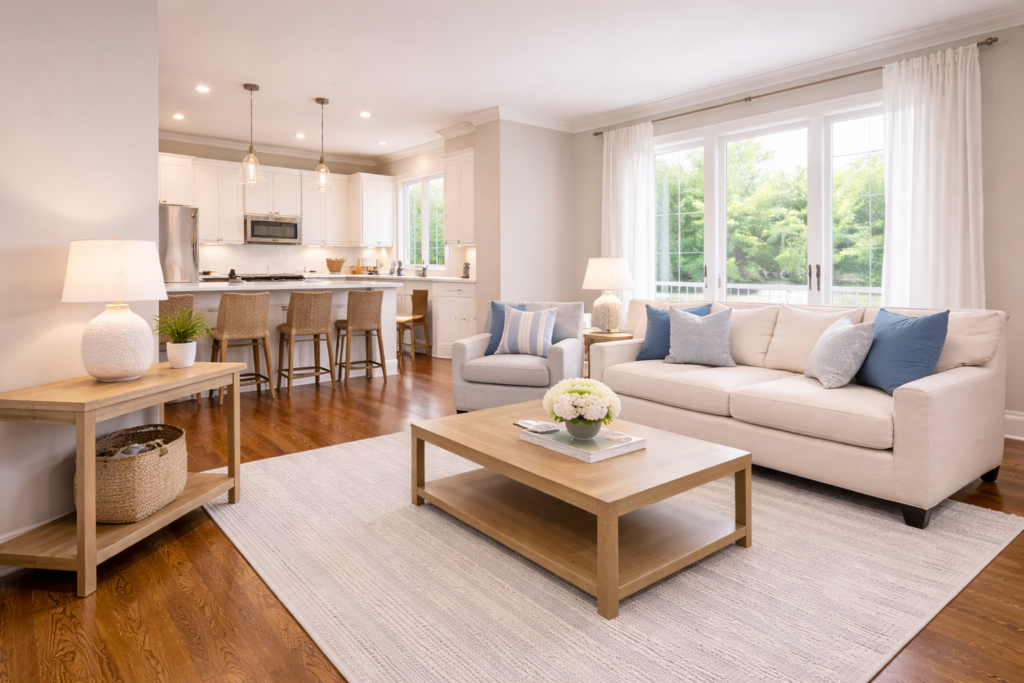 Modern painted interior in Sussex WI home with clean walls and trim by Expert Painting LLC
