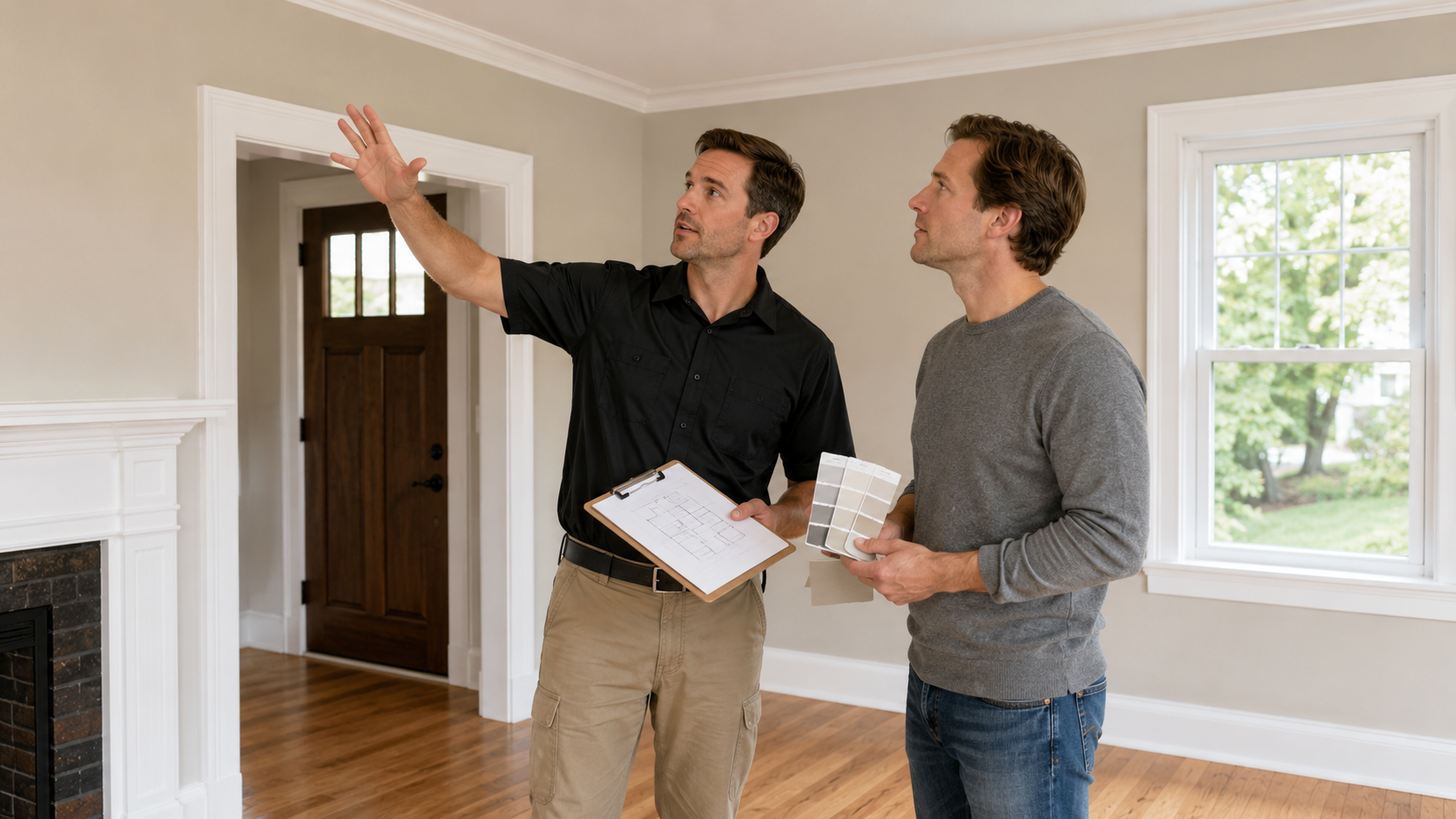 Painter and homeowner defining which ceilings, walls, trim, doors, and windows will be included