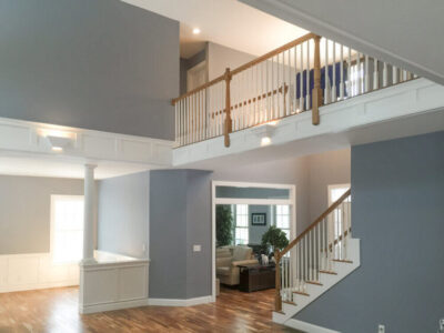 High-end interior painting by Expert Painting LLC in a modern Milwaukee living room with a fireplace