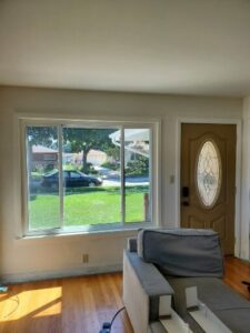 Trim transformed from stained to enamel, walls coated with 2 layers of Super Paint.