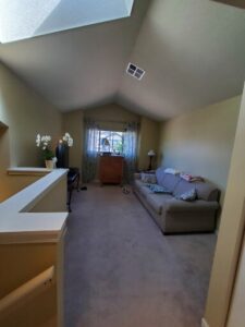 Repainted interior featuring accent walls.