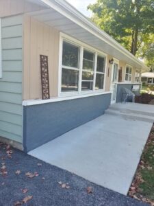 Exterior brick power washed and finished with 2 coats of Loxon XP.