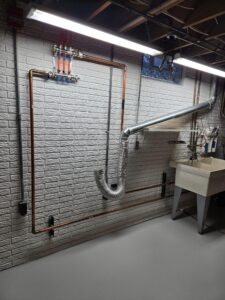 Armorseal on floors, Loxon on walls.