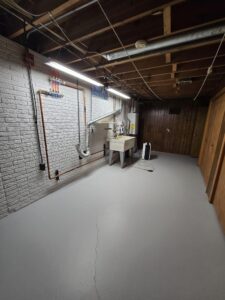 Floors coated with Armorseal, walls with Loxon.