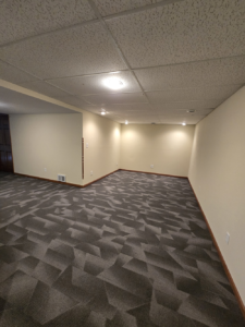 Finished Basement Drywall Repairs 2 Coats Super Paint Ceilings and Walls