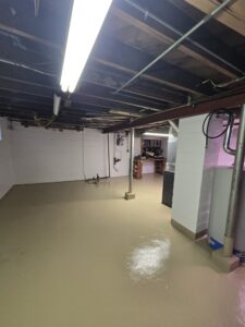 Basement painting project completed with Sherwin Williams Loxon XP and Armorseal coatings. Milwaukee basement painting project with Loxon XP walls and Armorseal floor coating